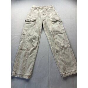 PacSun Elastic Waist Cotton Cargo Pants In Bone Womens Size XS